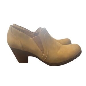 Croft & Barrow Ortholite Tan Comfort Booties 10 Slip On Block Heel Ankle Shoes
